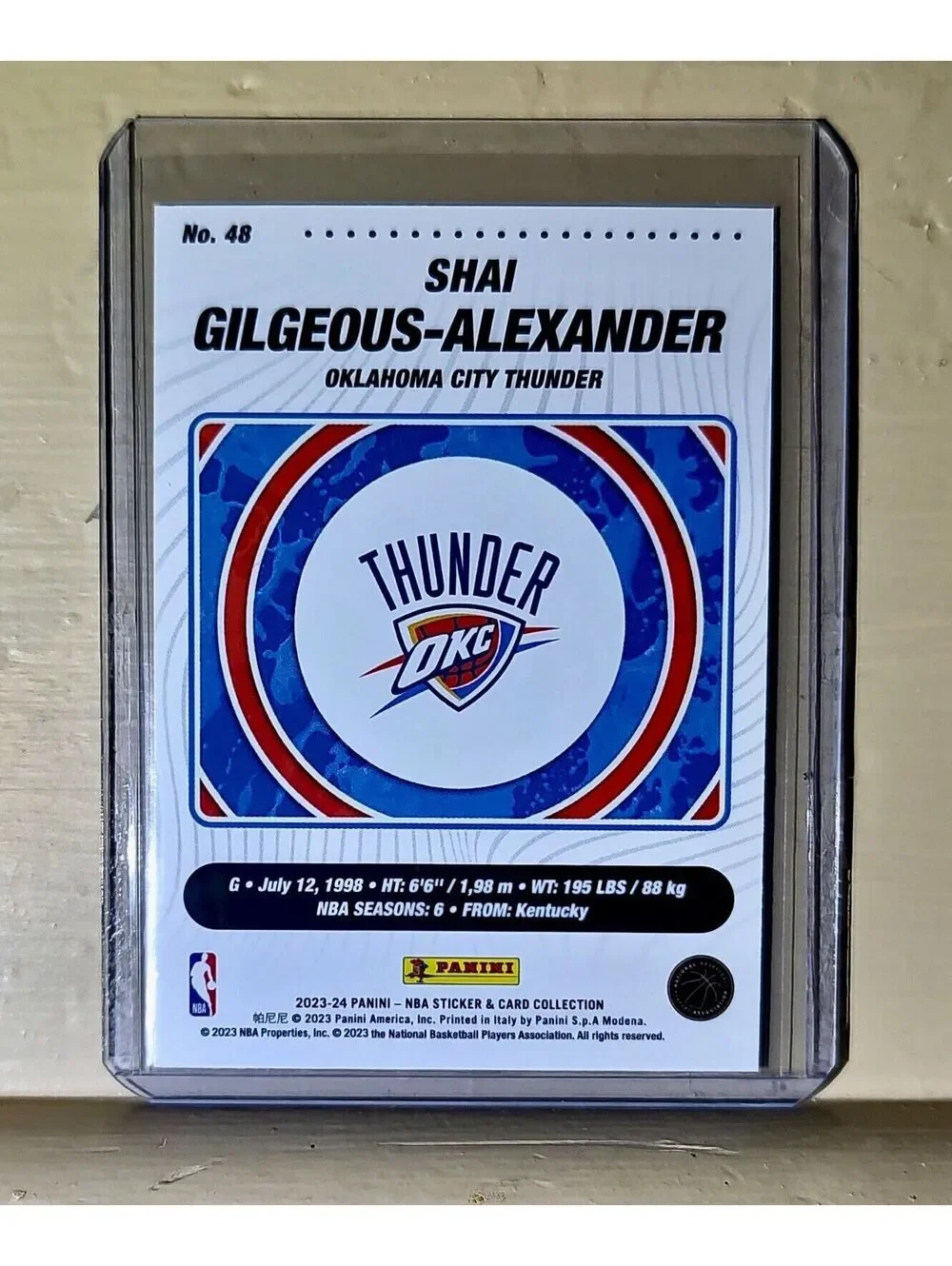 Shai Gilgeous-Alexander 2023-24 Panini NBA Basketball #48 Card OC Thunder